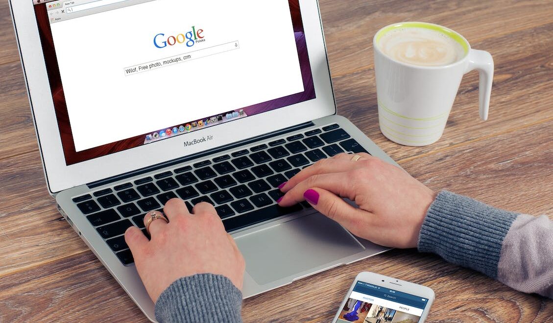 a person searching in Google
