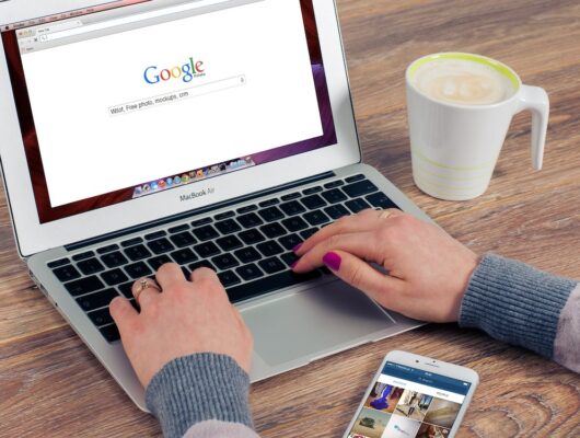 a person searching in Google