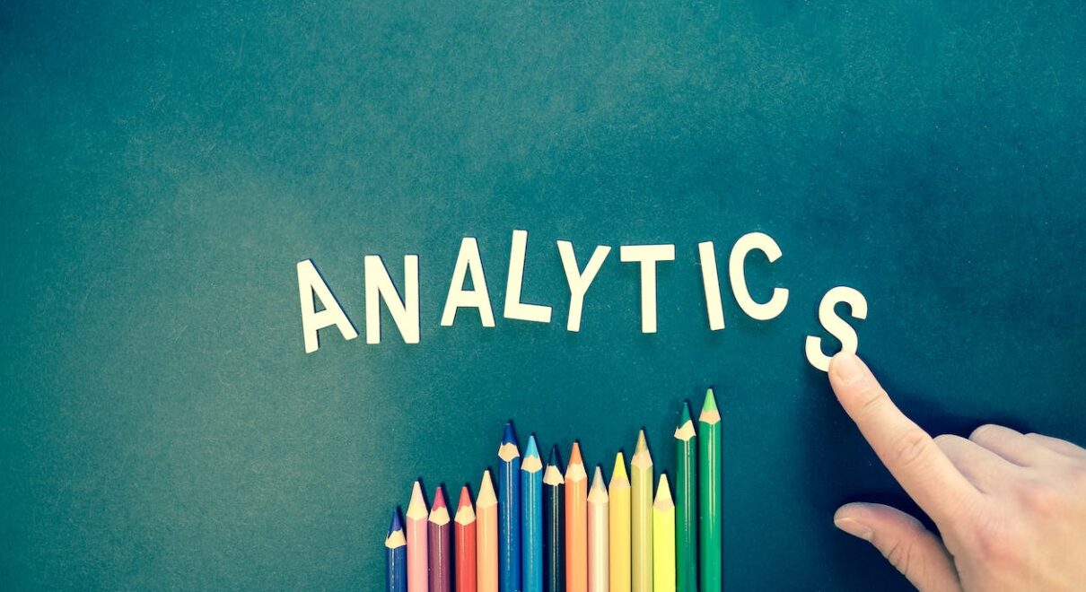 colored pencils with the word analytics shown