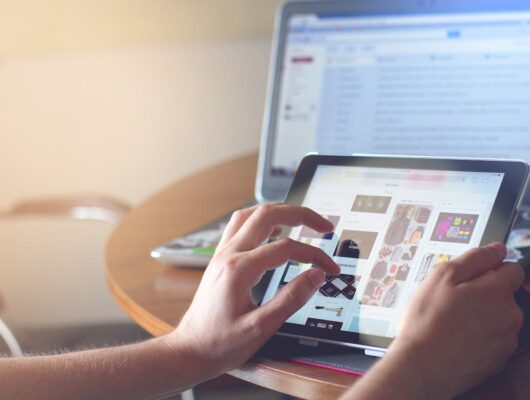 navigating through a tablet device